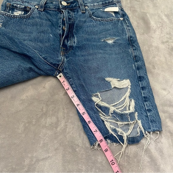New! Frame Le Slouch Bermuda Shorts Riverrun Blue 21830 - Picture 12 of 14